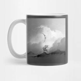 Faith is a Black and White Square Bird Artwork Mug